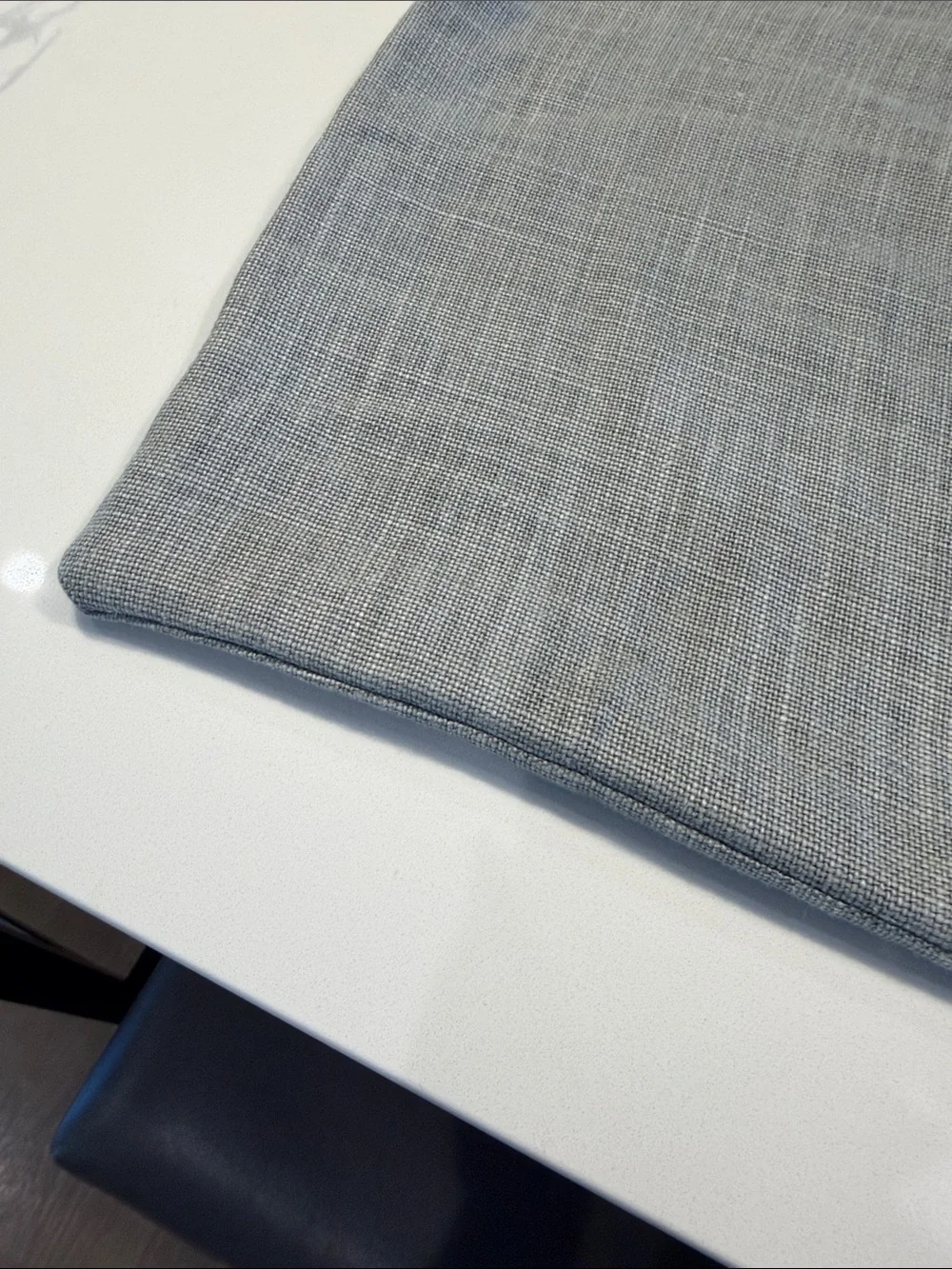 Pottery Barn Mineral Blue/light gray Belgian Linen Pillow Cover 24 x 24”